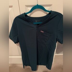 Figs Catarina-One Pocket Scrub Too in a Forest Green Color